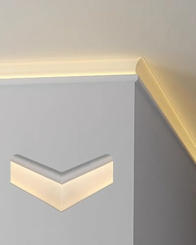 Molduras Techo Juego de Difusores de Riel Lineal para Luces LED Comerciales, Canales de Iluminación para Techos, Pisos, Paredes Y Molduras de Techo - Uso Interior, Canales Lineales de Aluminio para Lu