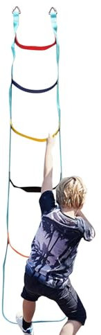 Échelle en Corde pour - Échelle de Corde de 6,56 Pieds avec Boucles en Acier Inoxydable - Échelle d'escalade pour Parcours d'obstacles - Poids léger pour l'entraînement dans l'aire de Jeux