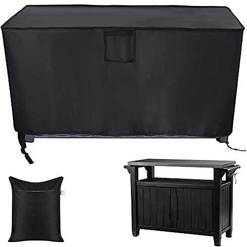 Copertura impermeabile per tavolo da preparazione all'aperto per barbecue Keter Unity XL da 89,9 cm/139,7 cm, copertura per patio, cucina, isola, resistente e protettiva