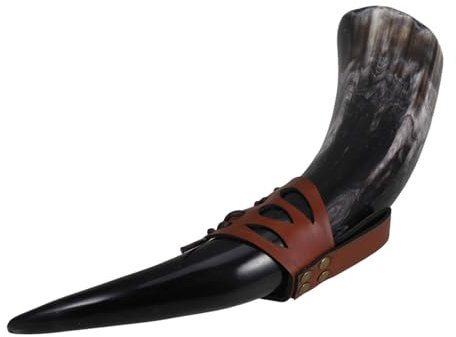 Holibanna Chope Viking Médiévale Grosse Capacité En Corne Naturelle, Récipient Robuste à Boire Traditionnelle, Accessoire Hydromel Et Bière Pour Fête Et Décoration Authentique Renaissance