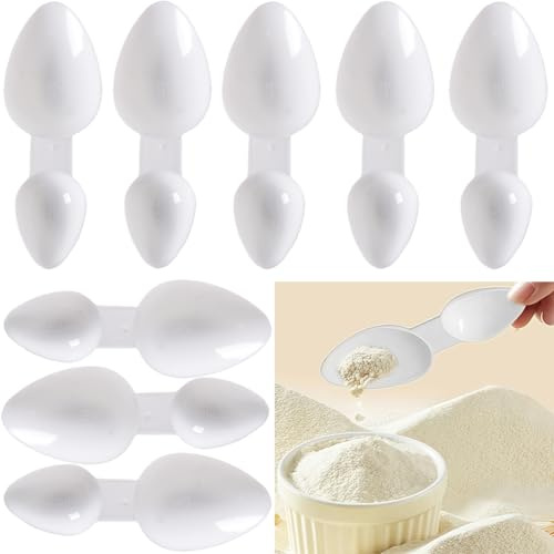 8-Piece Double-Sided Spoons Set (2.5ml & 5ml), Reusable Medicine Spoons | Milk Powder, Coffee Powder, Washing Powder. Perfect for Cooking, Home, and Office use