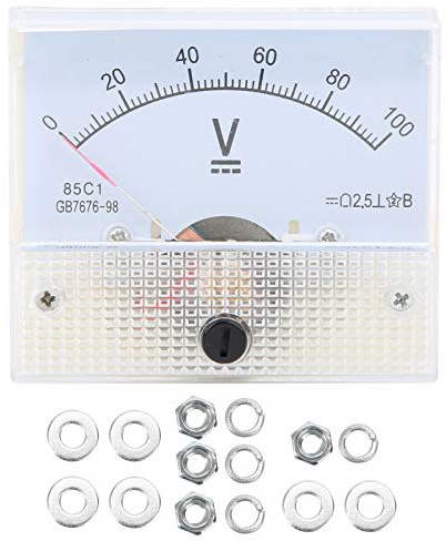 Voltmètre DC 85C1, 0-100V Voltmètre à Aiguille, Précision ±2,5% Compteur Analogique, pour Stabilisateur Tension, Armoire Distribution Électrique, Banc de Test, surveillances