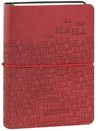 COMIX U YOURSELF – Tageskalender Mini 2025-2026, Tagebuch 16 Monate, mit weichem Einband, Thermoband und 448 Seiten, ideal für Schule und Universität, 11 x 15,3 cm, Rot