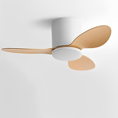 IBalody Ventilador de techo empotrable sin luz Ventilador de techo pequeño moderno con mando a distancia 6 velocidades Ventilador de techo sin luces para restaurante Dormitorio Patio (25 pulgadas)