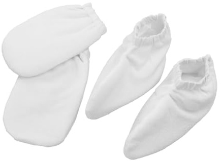 Baluue 2 Paires Protège-mains En Paraffine Pour Bain Isolants Thérapeutiques Blanc