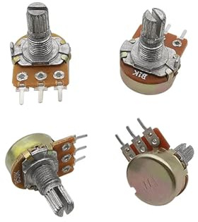 10Pcs/Box WH148 1K 2K 5K 10K 20K 50K 100K 250K 500K 1M Ohm 15mm Shaft 3 Pin Linear Taper Rotary Potentiometer Kit with Cap