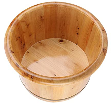 JINGYAN fotbad Strong Durable Cedar Wooden Foot Basin Wood Bucket for Women Soaker Washing Massage Spa Soak