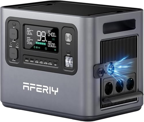 AFERIY Power Station Portatile 2800W Centrale Elettrica Espandibile 10240Wh | P280 2048Wh Batteria LiFePO4 Generatore Solare Ricarica Rapida Per Casa Campeggio Accumulatore Energia UPS Emergenze APP