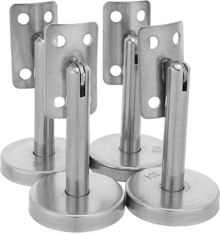 DOITOOL Soportes de Pasamanos para Escaleras de Acero Inoxidable, Soporte de Riel Recto de 9,3x5x5 Cm, 4 Piezas, Accesorios para Montaje en Pared, Resistentes Humedad, Uso Interior