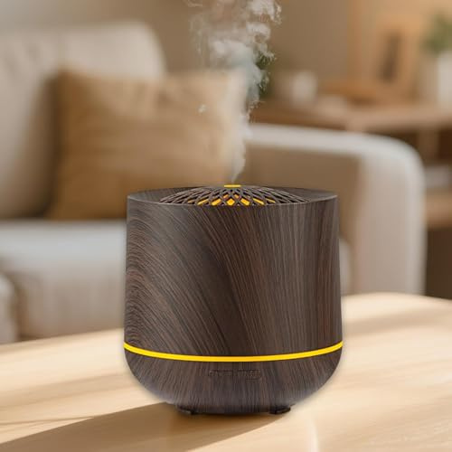 Aroma Diffuser für ätherische Öle, 300ml Ultrasonic Diffuser, Luftbefeuchter mit kühlem Nebel, 7-Farben LED Licht & Auto-Off