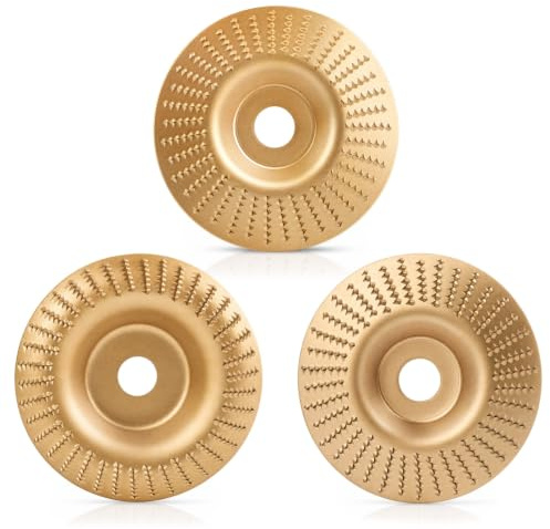 3 Pcs Angle Grinder Discs for Wood Carving Discs for Grinders, 4 inch | Wood Sanding Discs for Angle Grinder Attachments High Carbon Steel Stump Grinders Wheel for Cutting, Shaping