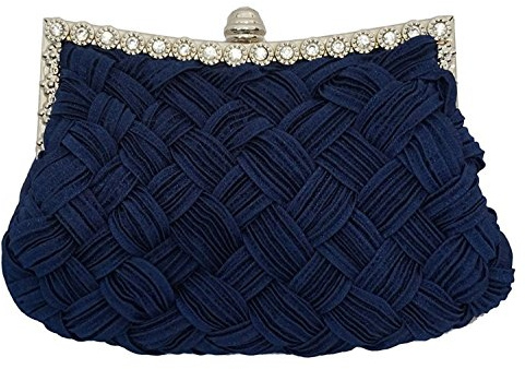 Abyelike Womens Evening Clutch Bags Wedding Bridal Braided Rhinestone Purse Handbag Ladies Shoulder Evening Prom Handbag