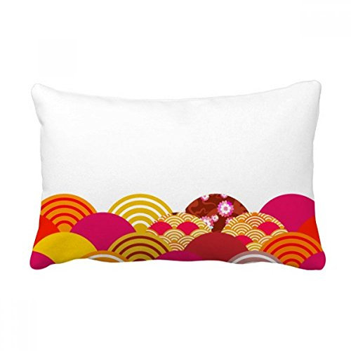 DIYthinker Linie Sakura-Muster Geometrie Wurflendenkissen Kissenbezug Startseite Dekor-Geschenk 16 Zoll x 24 Zolls Mehrfarbig