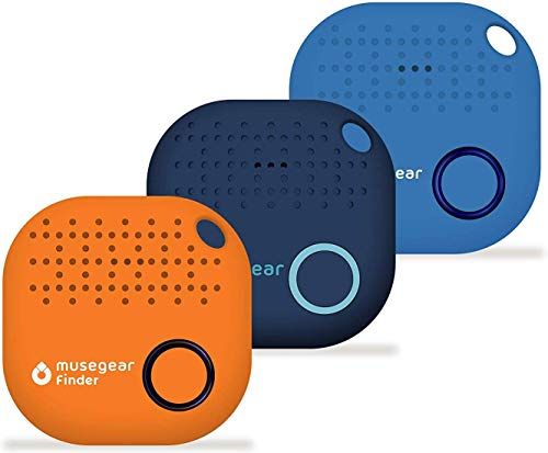 musegear Schlüsselfinder mit Bluetooth App aus Deutschland I Maximaler Datenschutz I 3er Pack bunt | dunkelblau, orange, hellblau