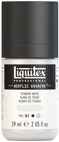 Liquitex Professional Gouache acrílico extrafino viscocidad Baja, Tubo 59 ml, Blanco De Titanio, 59