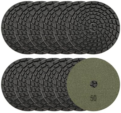 Diatool Renew Reparing disco diamante resina Bond calcestruzzo lucidatura Renew Pads Beton da 10,2 cm, confezione da 12 Grit 50