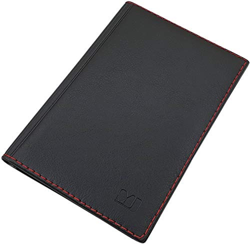 myledershop Große Elegante Ausweismappe 12 Fächer MJ-Design-Germany Made in EU (Design 2 / Schwarz)