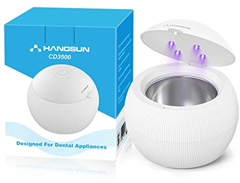 Hangsun Ultrasonic UV Cleaner Machine for Dentures, Aligner, Retainer, Whitening Trays, Mouthguards, Ultrasonic Cleaner Machine for All Dental Appliances