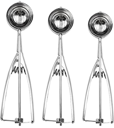 Hsthe Sea Cookie Scoop Set, Ice Cream Scoop Set, 3 PCS Cookie Scoops for Baking Include Large-Medium-Small Size, Perfect for Cookie, Ice Cream, Cupcake, Muffin, Meatball