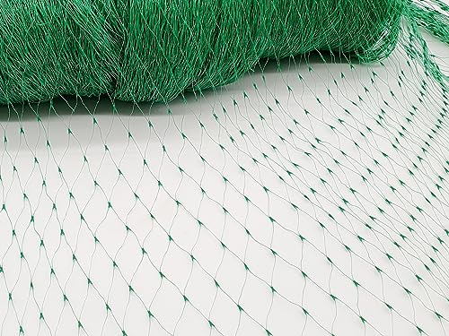PWS 4x10m Vogelschutznetz, Vogelnetz Engmaschig, Taubennetz Balkonnetz, Teichnetz Laubnetz Grün, Gartennetz Obstbaumnetz für Garten, Balkon oder Teich, Obstbäume Erdbeer Kirschenbaum