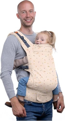 Beco Toddler Carrier with Extra Wide Seat, 100% Cotton Toddler Carrying Backpack Style and Front-Carry, Lightweight & Breathable Child Carrier, Toddler Sling Carrier 20-60 lbs (Sprinkles)