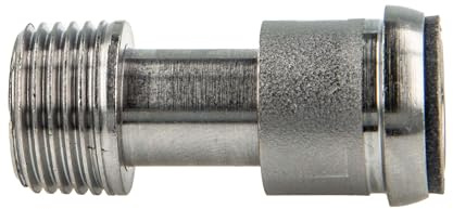 tecuro Heizkörper Ausgleichstülle mit Eurokonus x 1/2 Zoll (DN15) Aussengewinde, temperaturbeständig bis 110 °C, max. 7 bar, Messing vernickelt