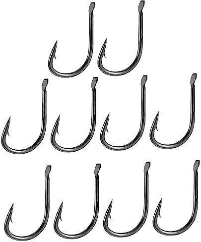 Kisangel 100stücke Angelhaken Mit Widerhaken Robustes Schwarzes Material Scharfe Barschhaken Für Köder Meeresangelausrüstung Geeignet Für Süßwasser Strandangeln Praktisches Zubehör Für