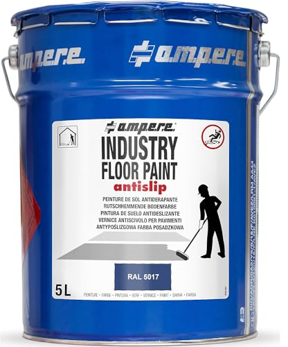 Ampere | Vernice per pavimenti Industry Floor Paint antislip® | capacità 5 l | blu