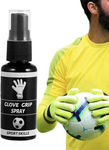 Anulely Goalkeeper Gloves Glue - Football Grip Spray for Improved Stickiness, 30 ml Football Glove Grip Spray, Sticky, Non-Slip Glove Cleaner for All Weather and Pitch