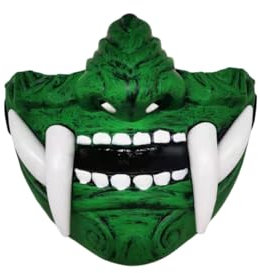 Black Sugar Demon Urokodaki Sakonji Tengu Oni Halbmaske Kunststoff Gantom Samurai Japanisch Fasching Gras Anime Cosplay Zubehör Verkleidung Halloween Weihnachten Karneval (Grün)