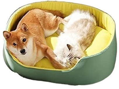 Katzenbett höhle Tierbett Haustierbett 3D Zwinger Indoor Haustierbett Für Hunde Katze Weiche Warme Betten Für Hunde Haustiere Kissen Matte Liege Bank Sofa Hundekissen katzenkissen (Color : Grün, Siz