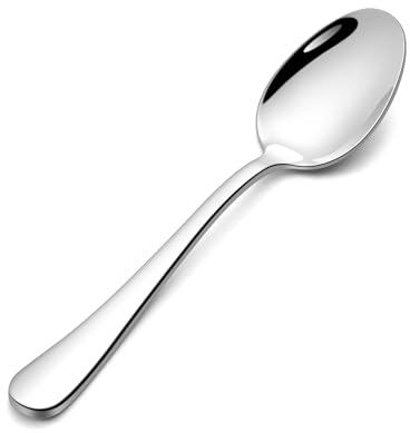 Onader Teaspoons Set of 12, Stainless Steel Small Spoons Cutlery for Tea, Dessert, Ice Cream, Coffee, Simple Round Edge Handle & Mirror Polished, Healthy & Dishwasher Safe - 13.5cm