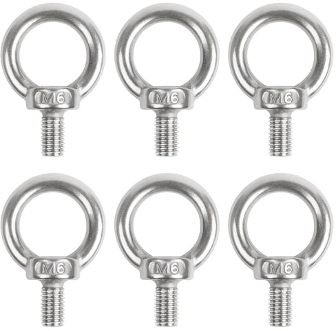 Ringschraube M6, 6 Stücke 304 Edelstahl Ösenschrauben