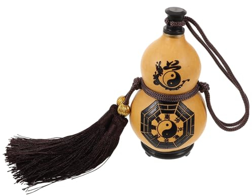 Cabilock Gourde À Vin Naturelle Pot À Vin Gourde Flacon De Bouteille En Plein Bouteille D'eau Portable Flacon Rétro Chinois Antique Cruche À Forme De Servant Du Pot