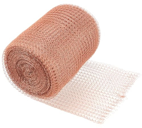 Funsuei 12,7 cm x 12 m kopparnät, snigelskydd kopparband mot sniglar, kopparnät kopparnätrulle för hem och trädgård skärbart koppartyg