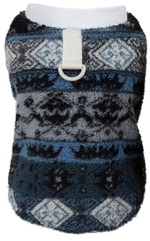 Izefia Hund Pullover Kleidung Koralle Fleece Winter Warmes Sweatshirt Weicher Pyjamas Klassische Gemusterte Weste Pullover für Kleine Hund Mittlere Katze