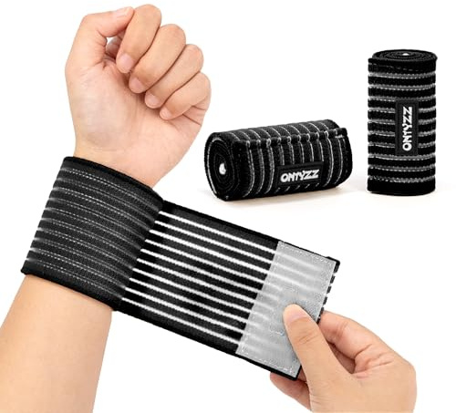 ONTYZZ Handledsbandage 1 par mycket elastiska handledsband för sport gym workout hacka styrketräning träning wraps bandage svart/40 cm