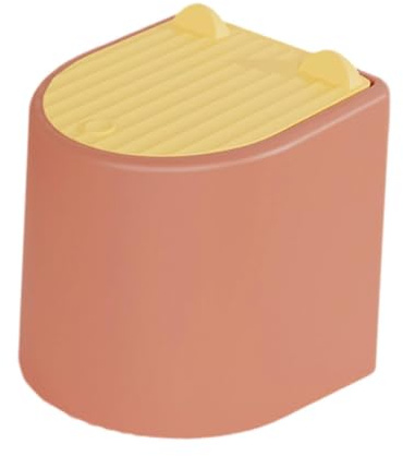 Fonowx Contenitore per lettiera Gatti, pattumiera da Tavolo con Coperchio, Secchio per rifiuti da banco, Rosso-Arancio