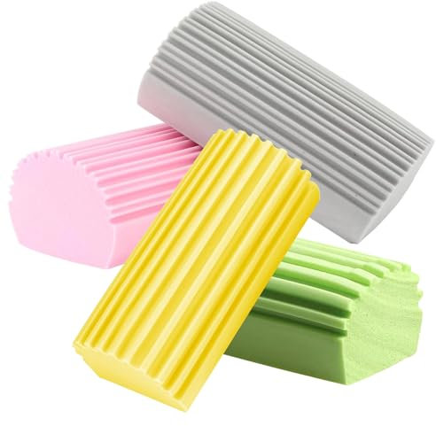 4 Stück Staubschwamm,Dump Duster,Schwamm Scrub Sponge,Damp Dust Putzschwamm Clean,Staub Cleaning Staubschwämme,Cleaner Feuchter Schwämme Staubreinigungsbürste Antibakterielle Staubreinigungsschwamm
