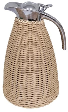 YWJLQH Caraffa Termica in Acciaio Inox per Caffè, Teiera, Brocca, Barattolo per Bevande, Brocca Isolata Sottovuoto con Coperchio per Acqua, Bevande, Frigorif, Naturale