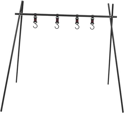 Campfire Cooking Stand Trípode BBQ Grill Portable Plegable al aire libre para acampar suministros de fiesta de picnic aleación de aluminio 75x49x74.5cm 588g