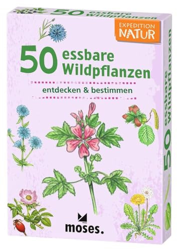Moses. Expedition Natur - 50 essbare Wildpflanzen, Entdeckerkarten zur Bestimmung von Pflanzen, Outdoor-Spielzeug für Kinder ab 6 Jahren, White