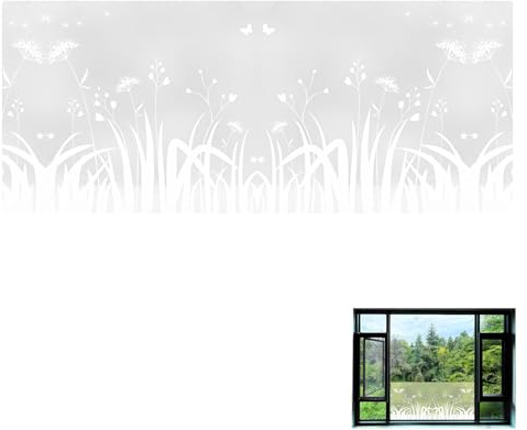 Láminas opacas para ventanas desde el exterior, lámina de privacidad para ventanas de interior, autoadhesiva, protección visual, para salón, oficina, vestidor, cocina, baño (300 x 44,5 cm)