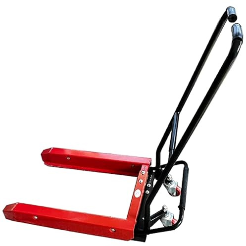 Transpalette manuel compact avec pédale, roues en polyuréthane, capacité de charge lourde pour entrepôt, magasin ou usage domestique (rouge, taille S)