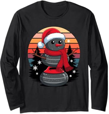 Noël Bonhomme De Neige Curling Pierre X-Mas Curleur Manche Longue