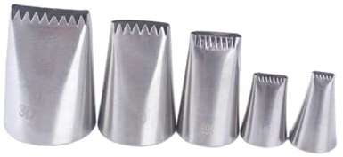 BESPORTBLE Set 5 Beccucci per Crema in Acciaio Inox Intrecciato, Ugelli per Dolci e Utensili da Forno, Strumenti per Decorare Torte, Cupcake e Biscotti, Adatti a Principianti e