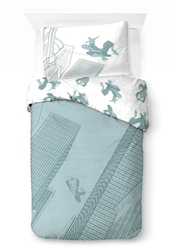 Jay Franco Kids Marvel Spiderman Juego de Funda nórdica - Ropa de Cama Supersuave con Funda de Almohada, Solo Funda, edredón no Incluido, Verde, 2 Piezas, Individual
