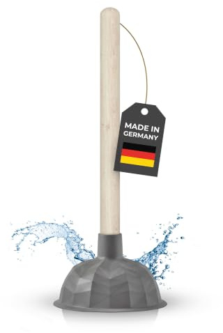 Klangfeiler® Abflussreiniger Pömpel - Modern Grey - 140mm Saugglocke - Extra Saugstark & Made in Germany