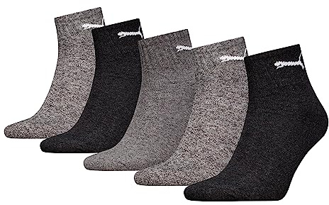 PUMA Mixte Short Chaussettes, Anthracit/Gris, 43-46 EU