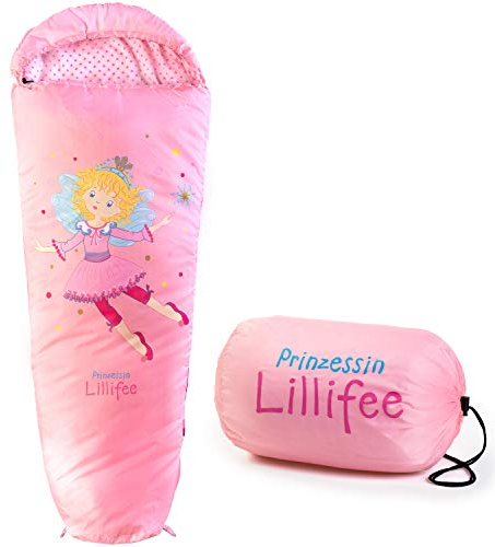 Skandika Kinderschlafsack Prinzessin Lillifee | Schlafsäcke für Kinder bis 140 cm, mit Mikrofaserfüllung, Mumienschlafsack mit Kapuze und Tasche | Schlafsack Camping, Kuschelschlafsack